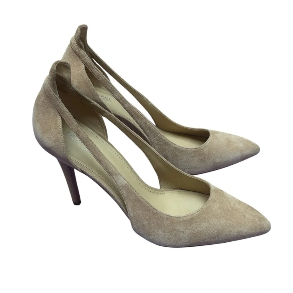 Michael Kors Taupe Suede Pointed-Toe Slingback Pumps
